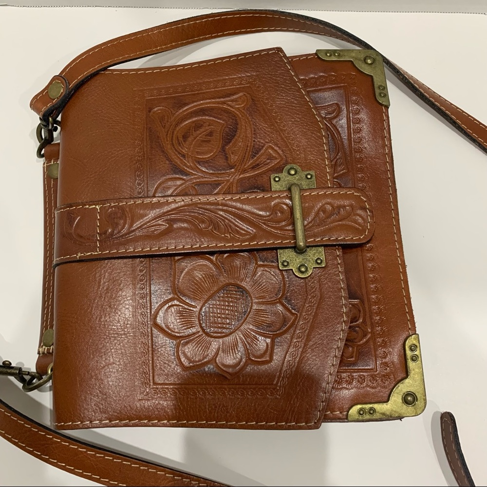 Patricia Nash Brown Leather Crossbody Bag